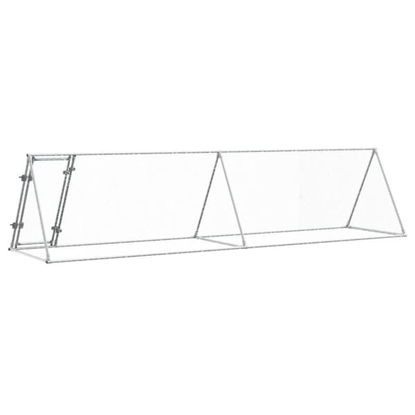 hønsehus 400x105x91 cm galvaniseret stål sølvfarvet
