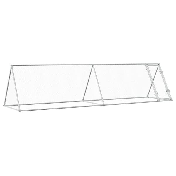 hønsehus 400x105x91 cm galvaniseret stål sølvfarvet