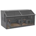 Miniatyrbillede 1 af 7: Rootz smådyrsbur - Vandflaske - Hamsterbur - Inklusiv tilbehør - Drinker - Grantræ - Mørkegrå - 100L x 52W x 50H cm