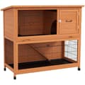 Miniatyrbild 1 av 6: Rootz Smådjurshus - Gnagarbur - Väderbeständig - Kaninbur - 2 golvbrickor - Granträ Stål - Orange - 123l X 63w X 112h Cm