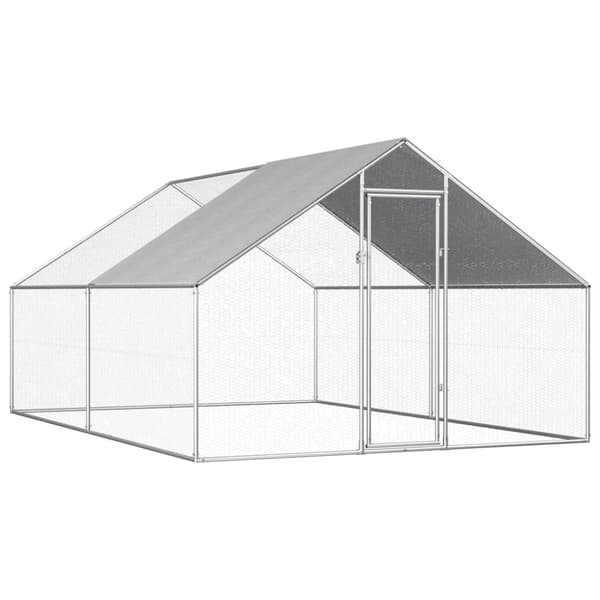 vidaXL Ulkotilan kanahäkki galvanoitu teräs 2,75x4x1,92 m -  Pieneläinten kopit & häkit