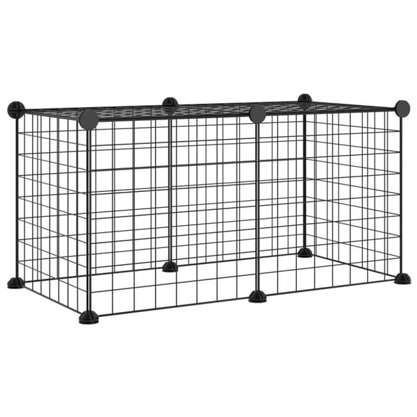 vidaXL 8-panels kæledyrsindhegning 35x35 cm stål sort -  Huse & bure til små dyr