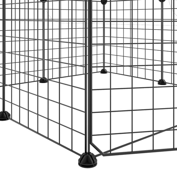 vidaXL 8-panels kæledyrsindhegning med låge 35x35 cm stål sort -  Huse & bure til små dyr