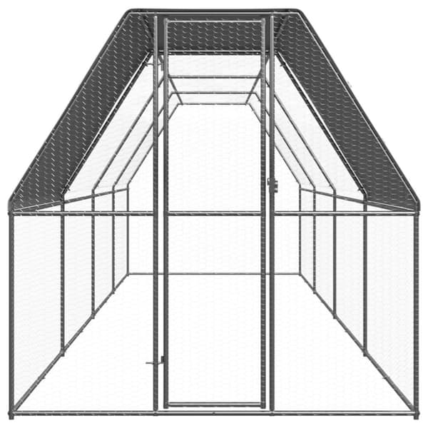 vidaXL udendørs hønsegård 2x8x2 m galvaniseret stål -  Huse & bure til små dyr