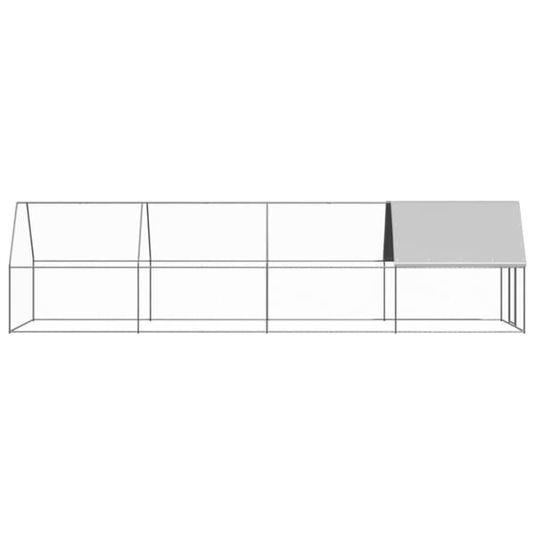 vidaXL udendørs hønsegård 2x8x2 m galvaniseret stål -  Huse & bure til små dyr
