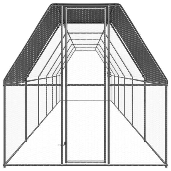 vidaXL udendørs hønsegård 2x12x2 cm galvaniseret stål -  Huse & bure til små dyr