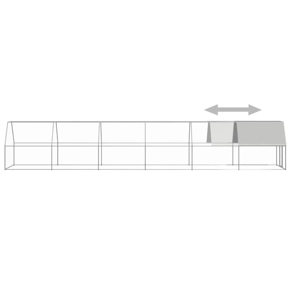 vidaXL udendørs hønsegård 2x12x2 cm galvaniseret stål -  Huse & bure til små dyr
