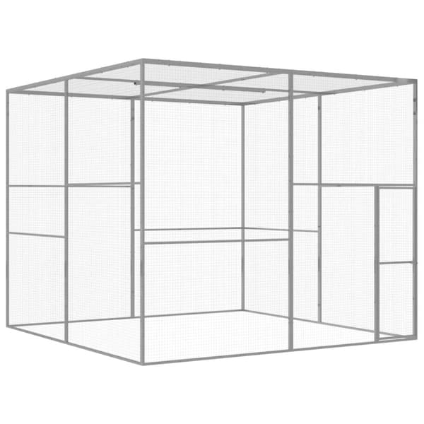 vidaXL Kissahäkki 3x3x2,5 m galvanoitu teräs -  Pieneläinten kopit & häkit