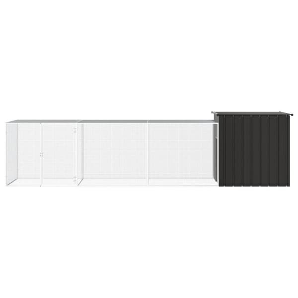 vidaXL Hönsbur antracit 400x91x100 cm galvaniserat stål -  Smådjursburar