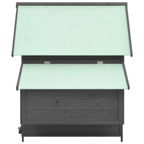 vidaXL hønsehus 152x96x110 cm massivt grantræ grå og hvid -  Huse & bure til små dyr