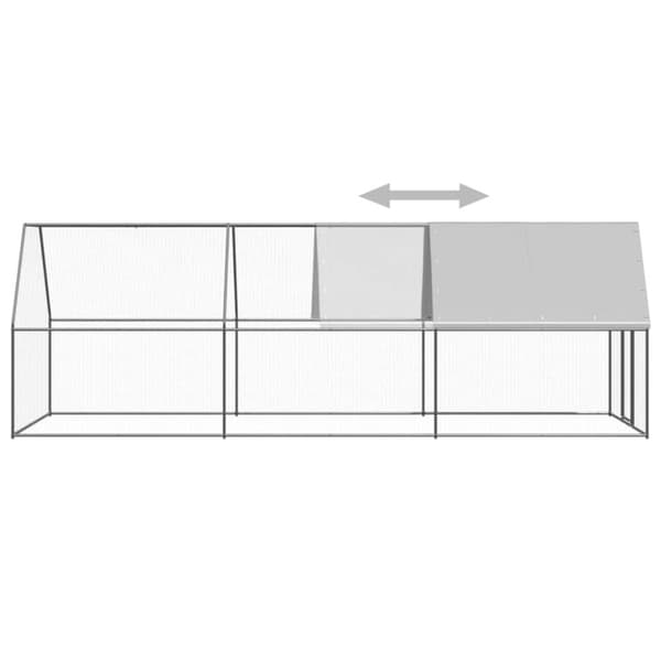 vidaXL udendørs hønsegård 2x6x2 m galvaniseret stål -  Huse & bure til små dyr