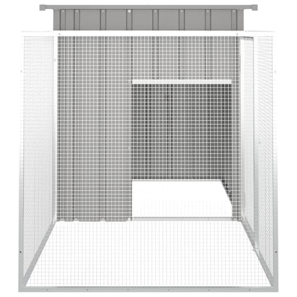 vidaXL Kanahäkki harmaa 200x91x100 cm galvanoitu teräs -  Pieneläinten kopit & häkit