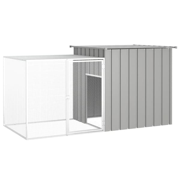 vidaXL Kanahäkki harmaa 200x91x100 cm galvanoitu teräs -  Pieneläinten kopit & häkit
