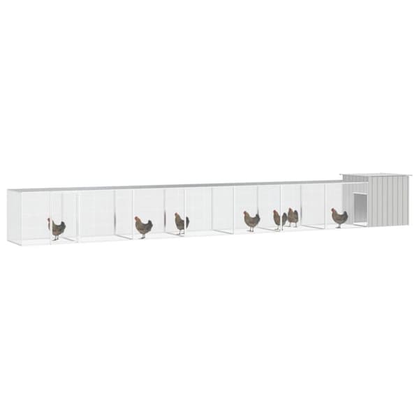 vidaXL Hönsbur grå 800x91x100 cm galvaniserat stål -  Smådjursburar