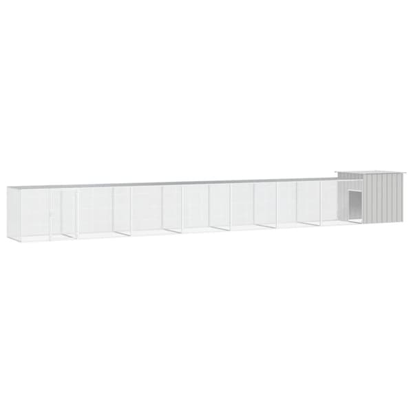 vidaXL Hönsbur grå 800x91x100 cm galvaniserat stål -  Smådjursburar