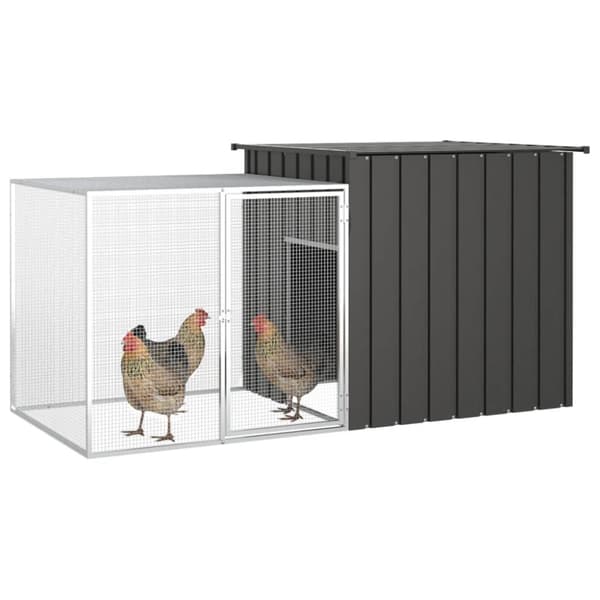 vidaXL Hönsbur antracit 200x91x100 cm galvaniserat stål -  Smådjursburar