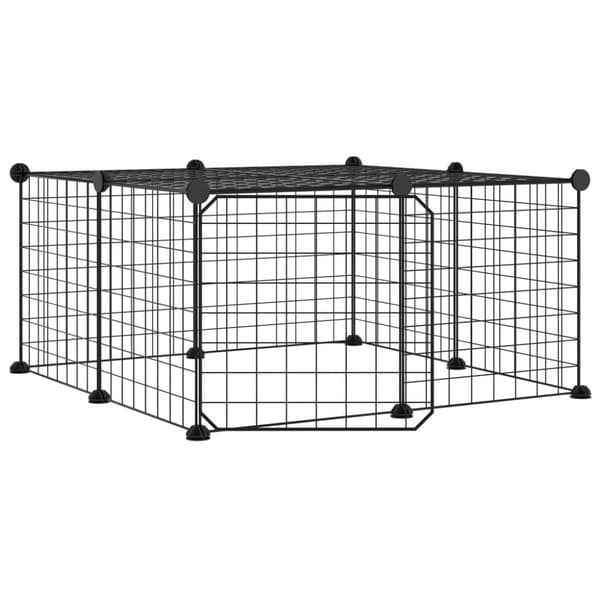 vidaXL Husdjursbur svart 12 paneler 35x35 cm stål -  Smådjursburar