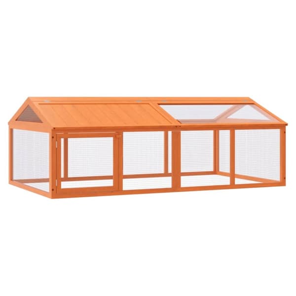 vidaXL løbegård 200x112,5x74 cm massivt fyrretræ brun - Huse & bure til små dyr