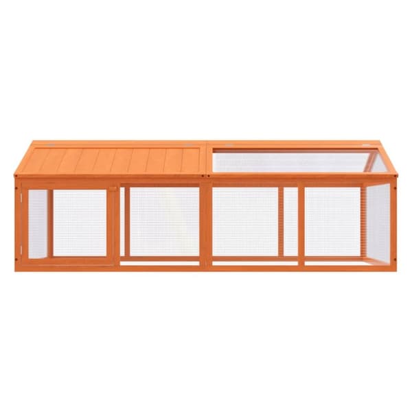 vidaXL løbegård 200x112,5x74 cm massivt fyrretræ brun - Huse & bure til små dyr