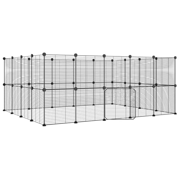 vidaXL 36-paneelinen lemmikkihäkki ovella musta 35x35 cm teräs -  Pieneläinten kopit & häkit
