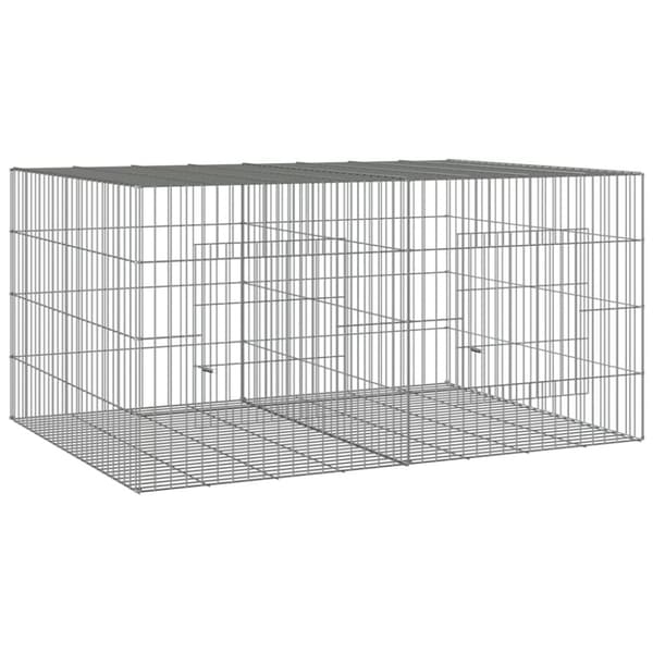 vidaXL 2-panels kaninbur 110x79x54 cm galvaniseret jern -  Huse & bure til små dyr