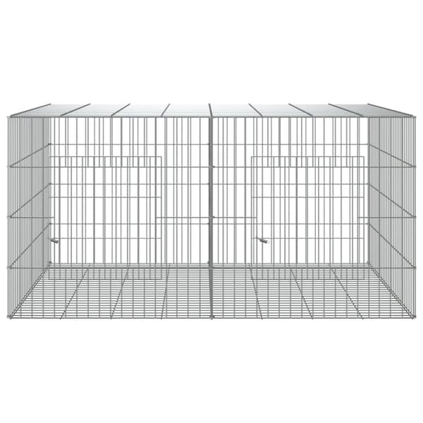 vidaXL 2-panels kaninbur 110x79x54 cm galvaniseret jern -  Huse & bure til små dyr