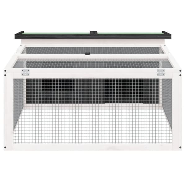 vidaXL Kaninbur grå 117,5x97x47,5 cm massiv furu - Smådjursburar
