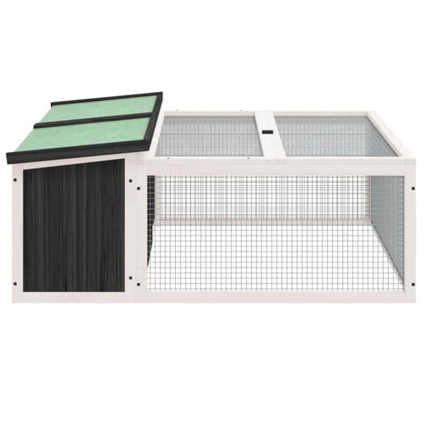 vidaXL Kaninbur grå 117,5x97x47,5 cm massiv furu - Smådjursburar