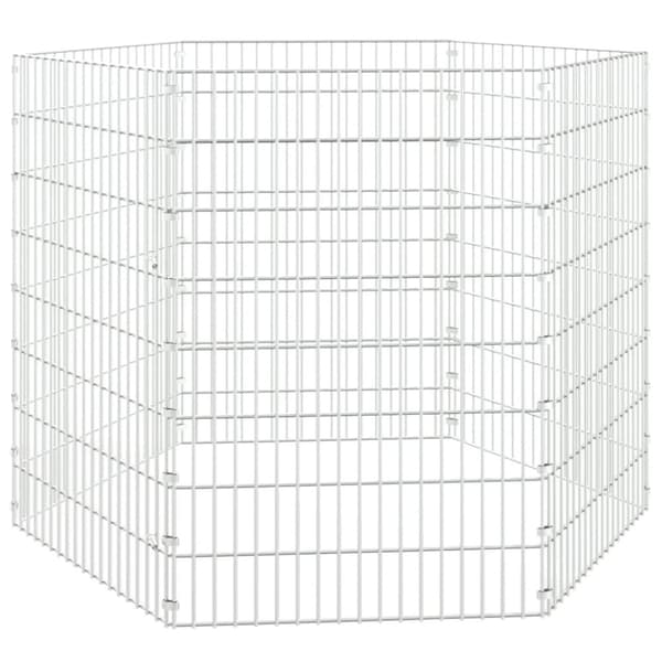 vidaXL 6-panels kaninbur 54x80 cm galvaniseret jern -  Huse & bure til små dyr