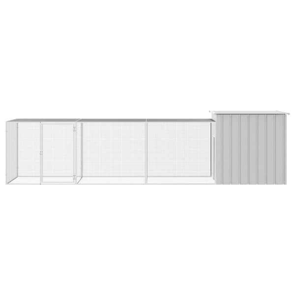 vidaXL Kanahäkki harmaa 400x91x100 cm galvanoitu teräs -  Pieneläinten kopit & häkit