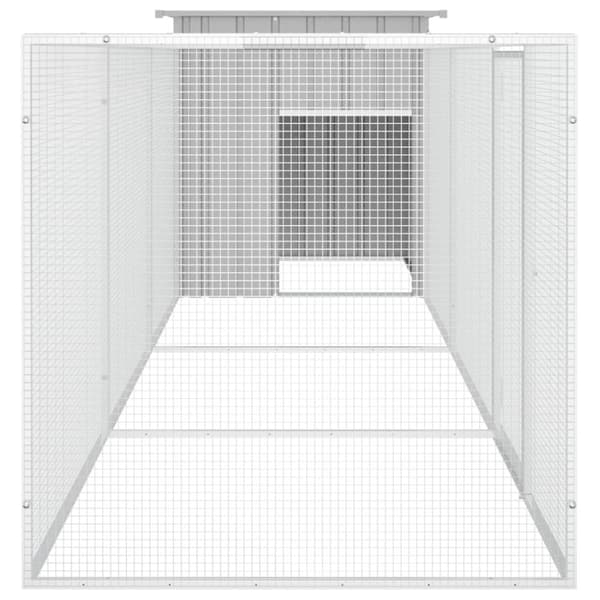 vidaXL Kanahäkki harmaa 400x91x100 cm galvanoitu teräs -  Pieneläinten kopit & häkit