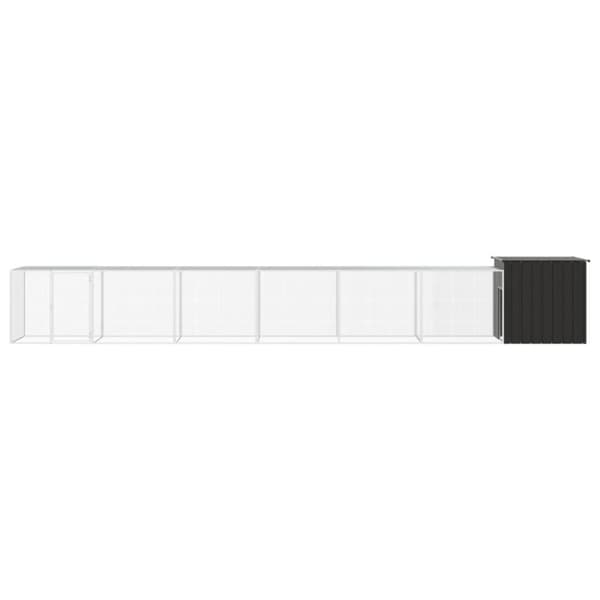 vidaXL Kanahäkki antrasiitti 700x91x100 cm galvanoitu teräs -  Pieneläinten kopit & häkit