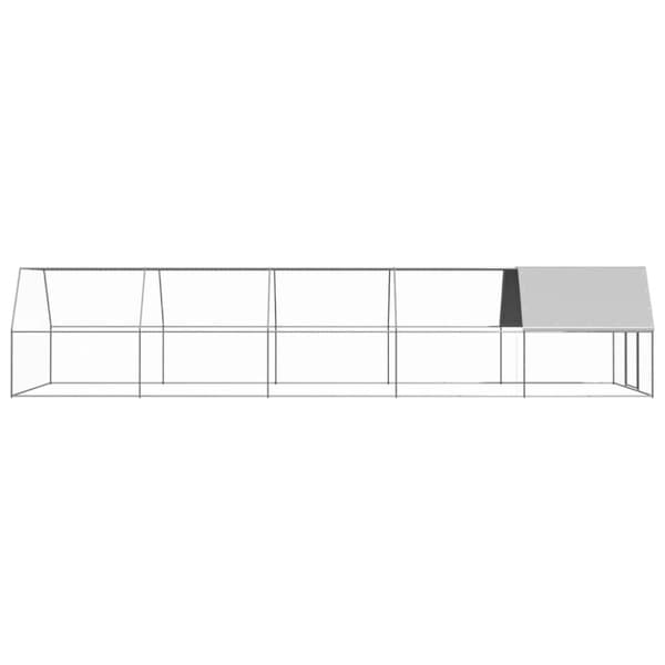 vidaXL udendørs hønsegård 3x10x2 m galvaniseret stål -  Huse & bure til små dyr