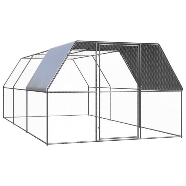 vidaXL udendørs hønsegård 3x6x2 m galvaniseret stål -  Huse & bure til små dyr