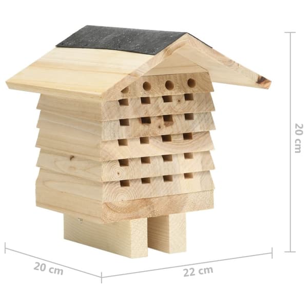 vidaXL bihotel 22x20x20 cm massivt fyrretræ -  Huse & bure til små dyr