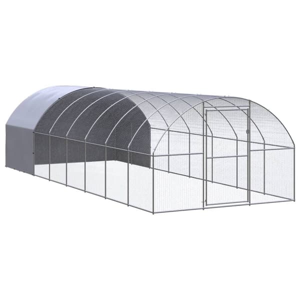 vidaXL hønsehus 3x8x2 m galvaniseret stål -  Huse & bure til små dyr