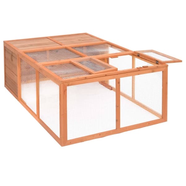 vidaXL udendørs dyrebur 150x100x50 cm massivt grantræ -  Huse & bure til små dyr