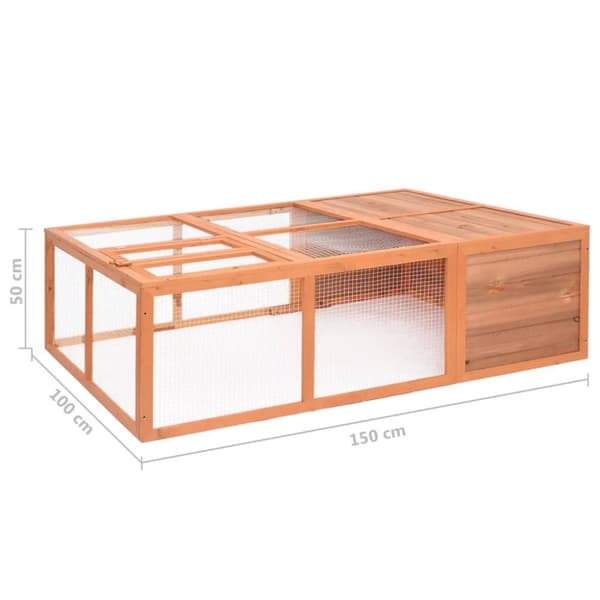 vidaXL udendørs dyrebur 150x100x50 cm massivt grantræ -  Huse & bure til små dyr