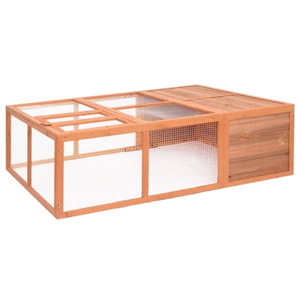 vidaXL udendørs dyrebur 150x100x50 cm massivt grantræ -  Huse & bure til små dyr
