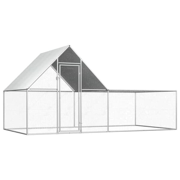 vidaXL hønsegård 4x2x2 m galvaniseret stål -  Huse & bure til små dyr