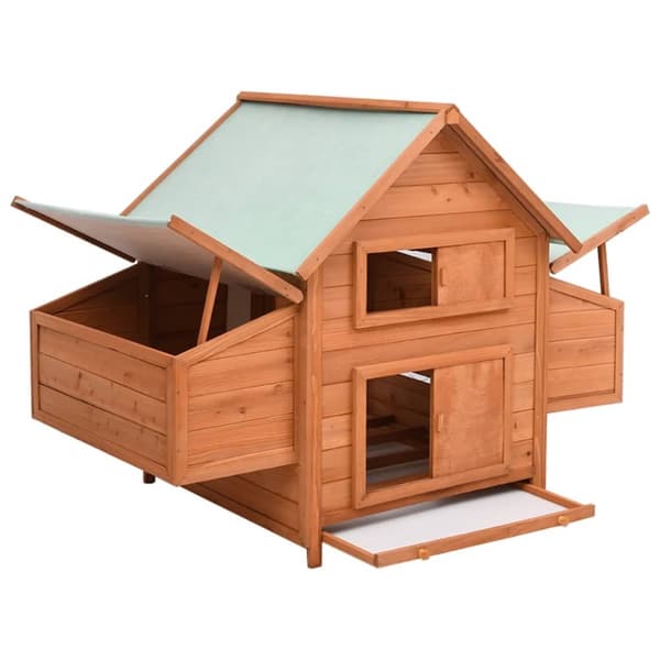 vidaXL hønsehus 152x96x110 cm massivt grantræ -  Huse & bure til små dyr