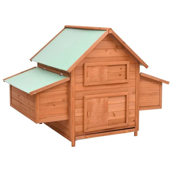 vidaXL hønsehus 152x96x110 cm massivt grantræ -  Huse & bure til små dyr