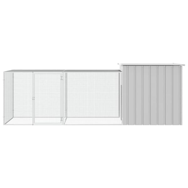 vidaXL Hönsbur grå 300x91x100 cm galvaniserat stål -  Smådjursburar
