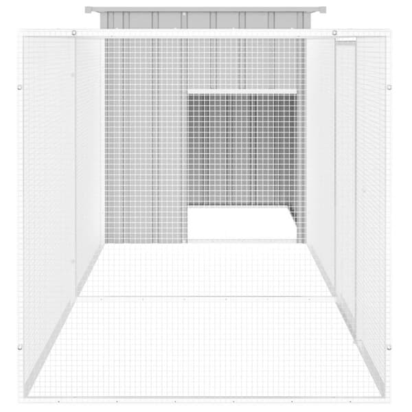 vidaXL Hönsbur grå 300x91x100 cm galvaniserat stål -  Smådjursburar