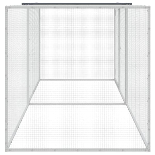 vidaXL hønsebur med tag 203x98x90 cm galvaniseret stål antracitgrå -  Huse & bure til små dyr