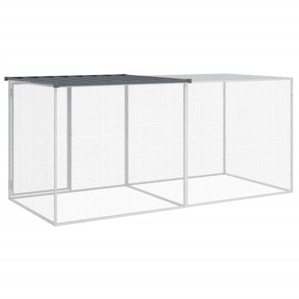 vidaXL hønsebur med tag 203x98x90 cm galvaniseret stål antracitgrå -  Huse & bure til små dyr