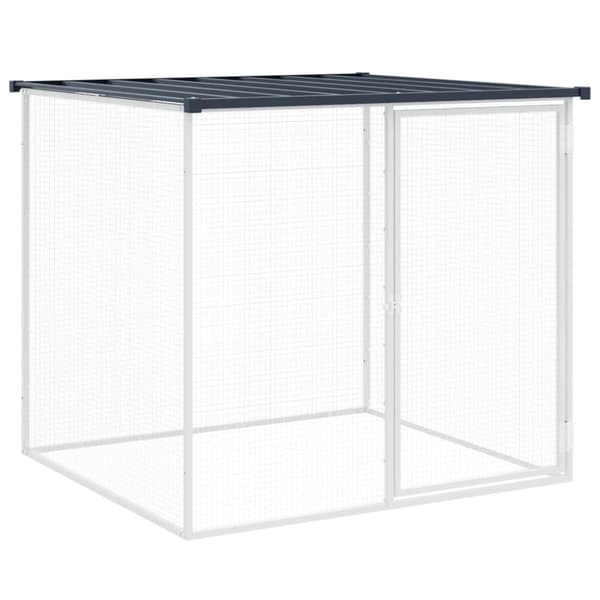 vidaXL hønsebur med tag 203x98x90 cm galvaniseret stål antracitgrå -  Huse & bure til små dyr