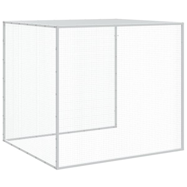vidaXL hønsebur med tag 203x98x90 cm galvaniseret stål antracitgrå -  Huse & bure til små dyr
