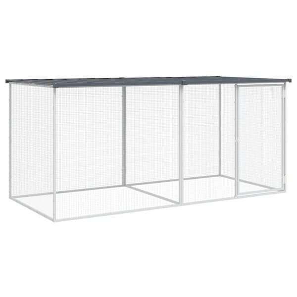 vidaXL Kanahäkki katolla antrasiitti 203x98x90 cm galvanoitu teräs -  Pieneläinten kopit & häkit