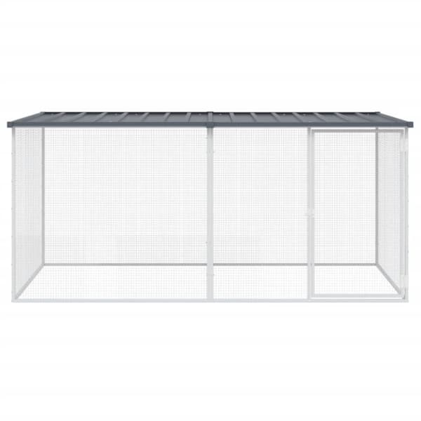 vidaXL Kanahäkki katolla antrasiitti 203x98x90 cm galvanoitu teräs -  Pieneläinten kopit & häkit